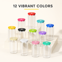 Gobelet en verre borosilicate résistant à la chaleur de 16 oz avec paille, 12 couleurs, tasse à boire de qualité alimentaire pour boissons chaudes et froides, usage quotidien