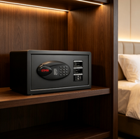 Lemari Besi Hotel Logo Kustom Tahan Api, Kotak Penyimpanan Aman Hemat Biaya, Kunci Digital Elektronik, Kunci Kunci, Penyimpanan Uang Tunai, Soket Dinding