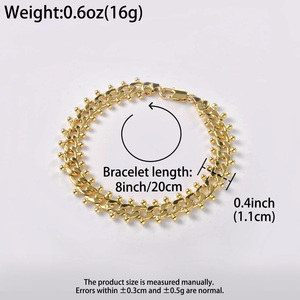 premium smooth glossy curved delicate <b>beaded</b> chic timeless layered durable wholesale real chunky unisex cuban <b>men</b> <b>bracelet</b> - Product Image 6