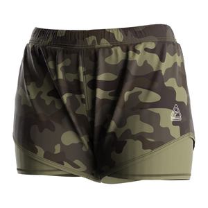 Ensemble MMA deux pièces camouflage pour femmes, rashguard à manches longues extensible à séchage rapide et short 2 en 1 pour l'entraînement et la remise en forme - Product Image 6