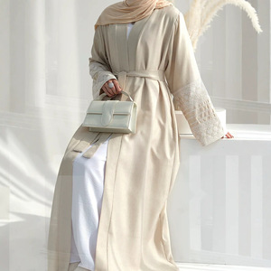 Vestido Maxi Modesto para Mulheres Muçulmanas com Manga de Renda e Detalhes em Patchwork, Abaya Dubai Kaftan, Corte Solto para Uso Diário durante o Ramadan - Product Image 2