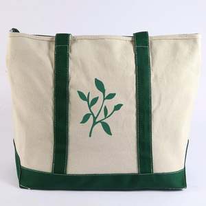 Bolsa de Mano Grande de Lona de Algodón Reciclable de Lujo para Mujer, con Asas de Cuerda, Cierre de Cremallera, Logotipo Personalizado, para Estilo de Vida Activo, Bolsa de Gimnasio - Product Image 3