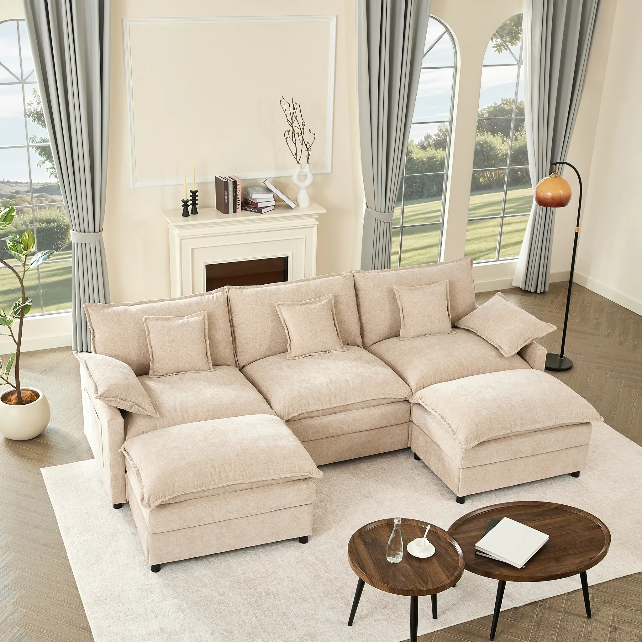 Chenille Flat White 2 paquets peuvent arriver séparément