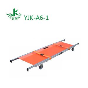 Camilla plegable <span class=keywords><strong>manual</strong></span> de aleación de aluminio con ruedas y patas de soporte para transferencia de rescate de incendios de <span class=keywords><strong>hospital</strong></span> - Product Image 4