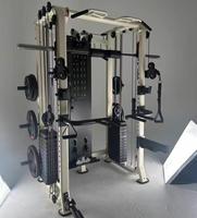 Nuevo estilo Smith Machine multifunción gimnasio máquina de Cable ajustable con tríceps/chinning/lat/Row Squat Rack