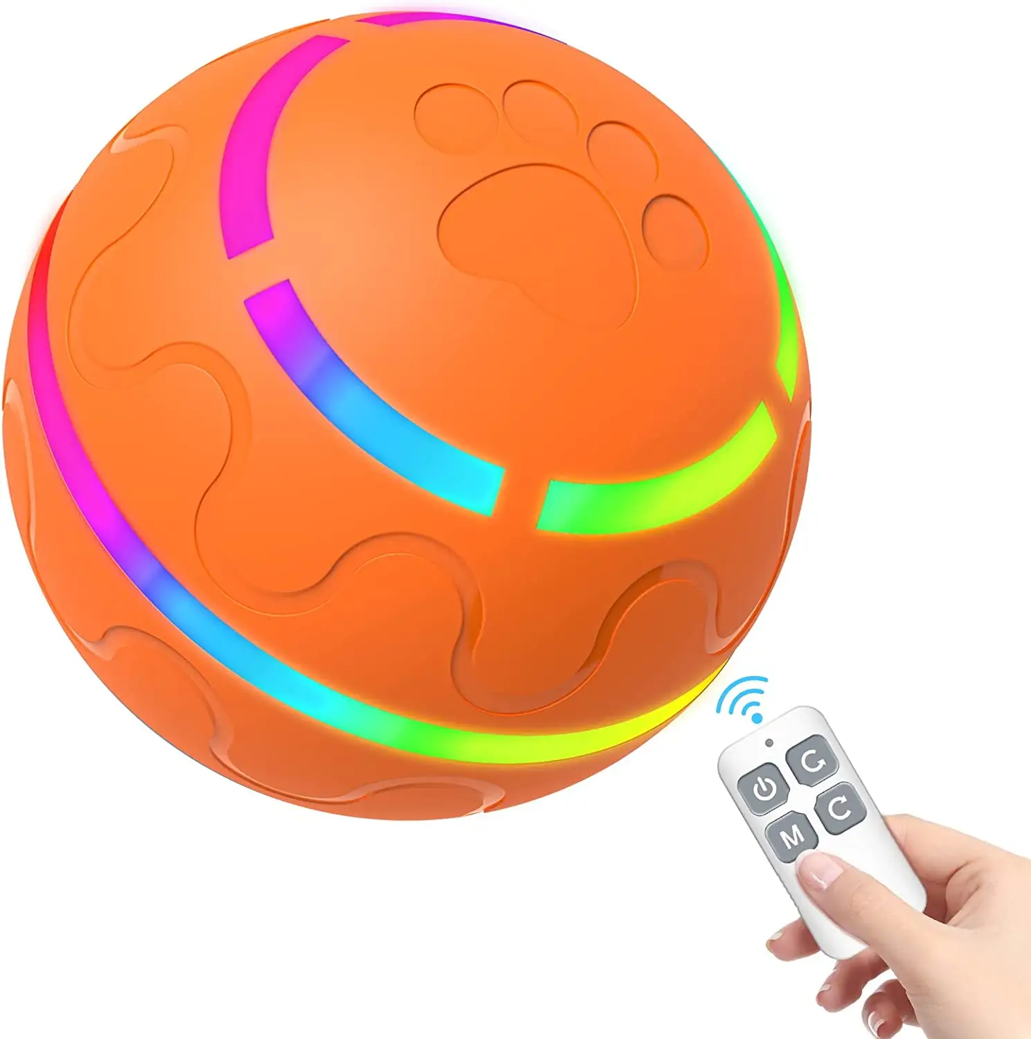 PETDOM-Bola de juguete interactiva para perros y gatos, juguete con luz LED de Flash, activación por movimiento duradero, automática, 2023