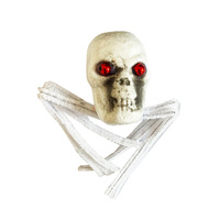 Accessoires d'Halloween Crâne Araignée avec Jambes Flexibles Colorées, Ornements de Tête de Squelette Effrayants pour Décoration de Bureau ou Fête Hantée