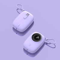 Nuevo Mini Banco de Energía Portátil de 10000mAh 2025 con Cámara KP90, Carga Rápida y Cable Integrado, Logotipo Personalizable