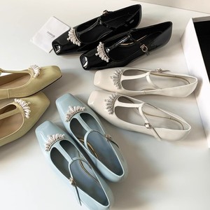 Zapatos Planos Mary Jane con Punta Cuadrada, Tira en T y Decoración de Perlas, de Charol, para Mujer, para Todas las Temporadas - Product Image 2