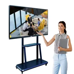 Papan layar Lcd pintar 4K HD, Panel interaktif Digital cerdas 75 inci 55 65 75 86 98 inci untuk mengajar