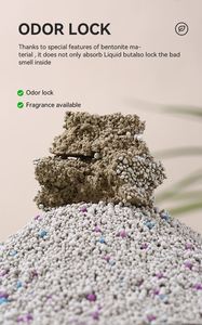 Litière pour chat en bentonite sphérique gris clair 5 kg, marque en gros, agglomération rapide, hautement absorbante, 99 % sans poussière, faible teneur en poussière, extra - Product Image 4