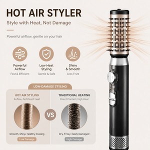 Torlin Peigne lissant à faible vitesse 40mm VOL 50mm Brosse bouclante Tout-en-un Sèche-cheveux à air chaud pour sécher, volumiser et coiffer en un seul geste - Product Image 5