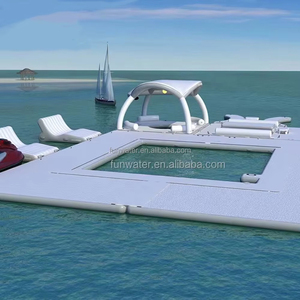 Giá thấp bán buôn Hồ bơi bơm hơi thanh Float nổi nền tảng Lều nơi trú ẩn mặt trời phòng chờ nền tảng nổi đảo - Product Image 5