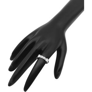 Anillo de media eternidad con diamantes Ornaatis, plata de ley 925, corte redondo, engaste de canal, estilo compromiso, para mujer - Product Image 3