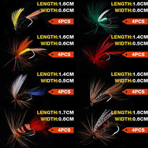 VTAVTA 64 pcs/Box 10 leurres de pêche à la mouche bioniques mouches sèches appâts artificiels humides pour la <span class=keywords><strong>truite</strong></span> matériel de montage de mouches crochet - Product Image 2