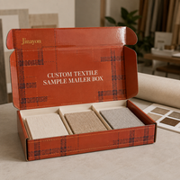 Boîte d'expédition personnalisée pour échantillons textiles, en carton ondulé E, imprimée brillante avec logo en feuille d'or