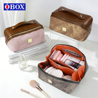 Trousse de maquillage, trousse de toilette de couleur contrastée, sac étanche, sac de rangement portable pour rouge à lèvres et cosmétiques