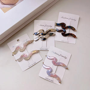 Yi YHJレディースヘアアクセサリー2025新しいウェーブアセテート2ピースセットBang Duckbillクリップサイドクリップヘアピン子供用カスタム - Product Image 2