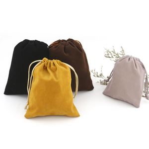Custom Logo Luxury Velvet Jewelry <b>Drawstring</b> Pouch <b>Bag</b> <b>Small</b> Flannel Gift <b>Bag</b> for Necklaces and Earrings - Product Image 5
