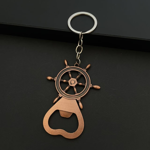 Ouvre-bouteille créatif en métal moulé sous pression électroplaqué, forme de gouvernail, thème Pirates <span class=keywords><strong>des</strong></span> Caraïbes, objet de collection, avec logo personnalisé, design roue numérique - Product Image 3