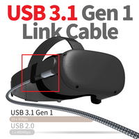 5M 15FT USB Type C VR câble de liaison coude à Angle droit transfert de données 3A 60W 5Gbps GEN 1 câbles USB-C pour jeu vidéo ordinateur portable
