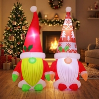 Décorations de Noël gonflables en gros d'usine : Combo Gnome de Noël gonflable lumineux pour fêtes de fin d'année en extérieur