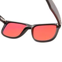 QSKY 3029 Monture de lunettes rétro rectangulaire en bois de bambou pour favoriser le sommeil, verres 99% anti-lumière bleue rouge-orange pour ordinateur et jeux, optique