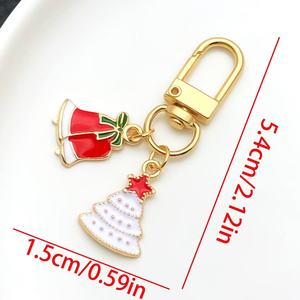 Sıcak popüler noel ağacı anahtarlık sevimli noel baba Elk kardan adam promosyon hediyeler için Metal anahtarlıklar anahtarlıklar - Product Image 6