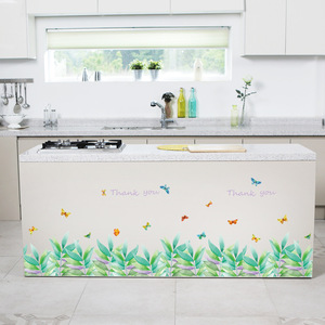 Nordic Style Wall <b>Sticker</b> 50X70 Cm Waterproof PVC Flowers And Grass Leaves For Bathroom <b>Kitchen</b> Home Decoration SK7129 - Product Image 4