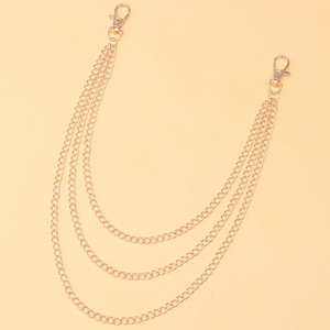 โซ่คาดเอวโลหะหลายชั้นสีทองสำหรับสไตล์ฮิปฮอปเดนิม - Product Image 5