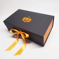 Boîte d'emballage de bonbons et de chocolat de qualité supérieure pour enfants Paquet cadeau de luxe personnalisé Halloween citrouille avec sac en papier