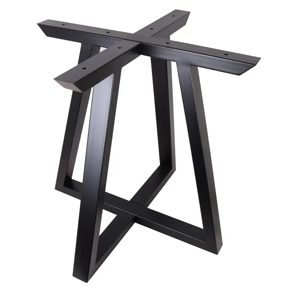 Meja fitting furnitur gaya Eropa mebel dasar perangkat keras meja kopi baja tahan karat tahan lama kaki meja bentuk l persegi