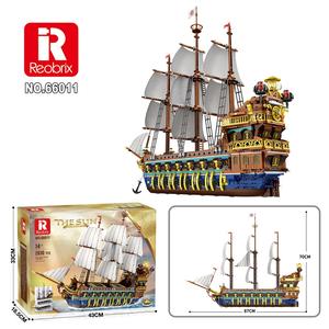 Reobrix 66011, Kit de Modelo del Barco Pirata Sun-<span class=keywords><strong>Grand</strong></span> Royal Fleet |   87 cm de largo, 2830 piezas, detalles exquisitos para mayores de 14 años - Product Image 6