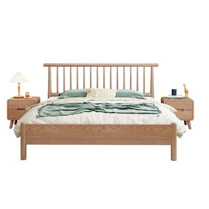 Cama de Madera Maciza de Fresno de 1.5M, Estructura de Cama con Plataforma, Estilo Nórdico Moderno y Minimalista, Muebles para Dormitorio Principal Doble - Product Image 5