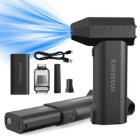 CROSSGUN X60 130000RPM Mini Souffleur d'air turbo et Aspirateur Rechargeable Portable pour Voiture, PC, Camping, Déneigement