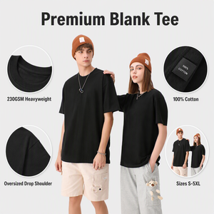 MAKITAPE T-Shirt Oversize Personalizzata con LOGO, 100% Cotone 230GSM, Stile Streetwear, Etichetta Privata OEM - Product Image 2