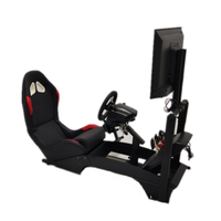 Cabina de simulador de Asiento de Carreras ajustable en altura con asiento de carreras real compatible con Logitech G29