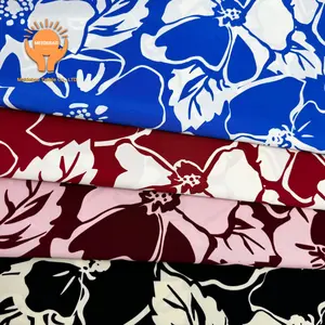 Tecido estampado personalizável tecido chiffon de poliéster e algodão para roupas femininas tecido jacquard para roupas