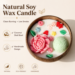 <span class=keywords><strong>Bougie</strong></span> parfumée réaliste en forme de noix de coco, en cire de soja naturelle, aromathérapie, étiquette privée, vente en gros, cadeau - Product Image 3