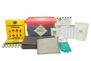 Kit universal compacto SABER para derrames de 10 litros con caja transparente para pequeños derrames de líquidos mixtos de 10 litros - Product Image 4