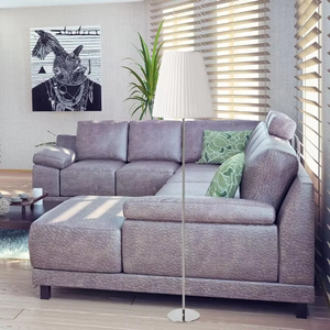 Lampe d'art de plancher debout d'<span class=keywords><strong>abat</strong></span>-<span class=keywords><strong>jour</strong></span> de chapeau de PE avec la base en acier inoxydable en métal et le long lampshaft pour la décoration à la maison - Product Image 3