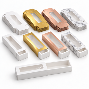 Scatola Personalizzata Riciclabile a Doppio Cassetto per <span class=keywords><strong>Pasticceria</strong></span> con Finestra Trasparente e Rivestimento in Spugna per Confezionamento di Noci e Semi - Product Image 2