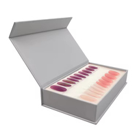 Boîte cadeau magnétique de luxe écologique avec logo personnalisé, emballage rigide en papier pour faux ongles pressés avec insert en éponge, faible MOQ