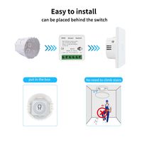 Interrupteur sans fil SIXWGH WIFI RF433MHz, contrôleur de relais 220V 110V, mini interrupteur mural à bouton rond, télécommande pour lampe LED