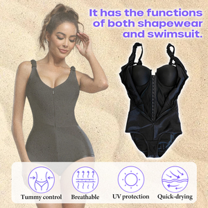 Maillot <span class=keywords><strong>de</strong></span> <span class=keywords><strong>bain</strong></span> une pièce sculptant et amincissant, ajustable et personnalisé, pour le contrôle du ventre et le remodelage corporel, pour femmes aux courbes généreuses - Product Image 3