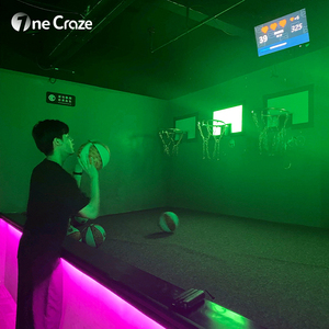 Panier de basket-ball commercial autoportant en métal pour intérieur, pour enfants et adultes, avec lumières LED et haut-parleur sans fil pour jeu de tir en équipe - Product Image 3