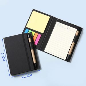 Custom Logo Self-Adhesive Kraft Paper Notebook <b>Sticky</b> <b>Notes</b> Memo Pads With Pen Holder Memopads Eco Friendly Notebooks - Product Image 6