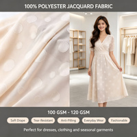 Tissu Brocart 100% Polyester à Motif Texturé, Largeur 58/60 pouces, Résistant à l'Abrasion, Poids Moyen, Idéal pour Vêtements de Mode - Grande Vente