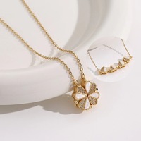 Collar con Colgante de Trébol de Moda para Mujer con Imán, Diseño Beimu, Cadena de Clavícula Multifuncional, Joyería con Dije