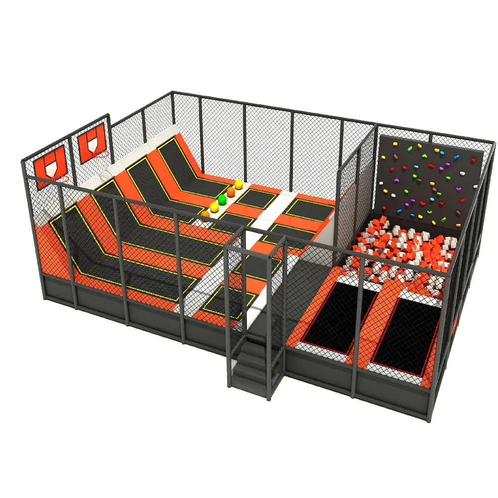 gym fitness square trampoline games jumping mats playground parks for children